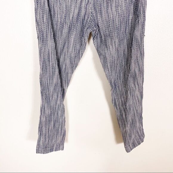 Free People Blue and White Striped Skinny Leg Cotton Soft Pants - Picture 6 of 8